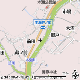 愛知県豊田市木瀬町前田周辺の地図