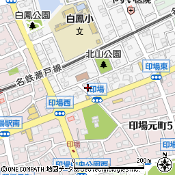 愛知県尾張旭市印場元町北島周辺の地図