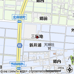 愛知県稲沢市南麻績町三反地周辺の地図