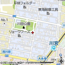 川田公園トイレ２周辺の地図