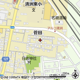 愛知県清須市清洲（菅田）周辺の地図