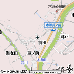 愛知県豊田市木瀬町北前周辺の地図