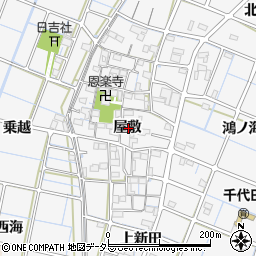 愛知県稲沢市坂田町屋敷周辺の地図