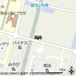 愛知県稲沢市平和町下三宅菱池周辺の地図