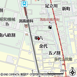愛知県愛西市渕高町（明六）周辺の地図