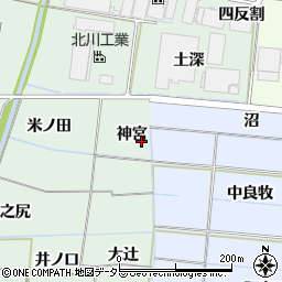 愛知県稲沢市目比町神宮周辺の地図