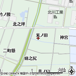 愛知県稲沢市目比町米ノ田周辺の地図