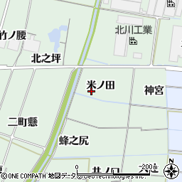 愛知県稲沢市目比町（米ノ田）周辺の地図