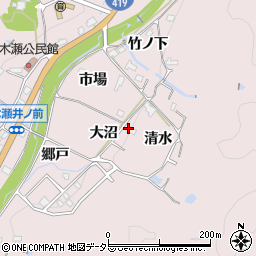 愛知県豊田市木瀬町（大沼）周辺の地図