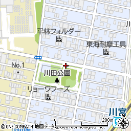 川田公園トイレ１周辺の地図
