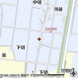 愛知県愛西市元赤目町下切周辺の地図