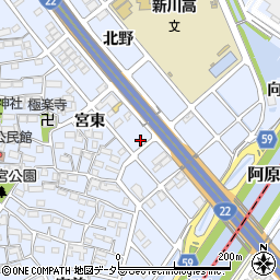 愛知県清須市阿原宮東周辺の地図