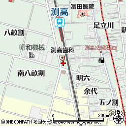 愛知県愛西市渕高町八畝割39周辺の地図