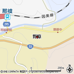 鳥取県八頭郡智頭町野原周辺の地図