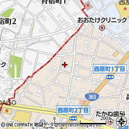 愛知県瀬戸市西原町1丁目124周辺の地図