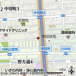 愛知県名古屋市北区中切町（野間）周辺の地図