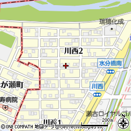 愛知県名古屋市守山区川西周辺の地図