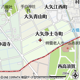 愛知県稲沢市大矢浄土寺町周辺の地図