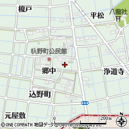 愛知県稲沢市込野町郷中86周辺の地図
