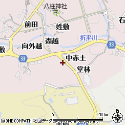 愛知県豊田市折平町中赤土周辺の地図