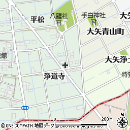 愛知県稲沢市込野町浄道寺周辺の地図