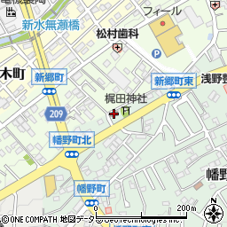 新郷自治会中部集会所周辺の地図