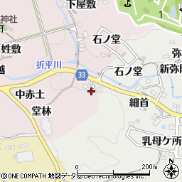 愛知県豊田市折平町（姥ケ平）周辺の地図