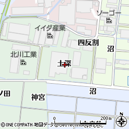 愛知県稲沢市目比町土深周辺の地図