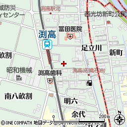 愛知県愛西市渕高町五ノ割周辺の地図