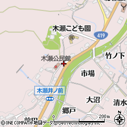 愛知県豊田市木瀬町（井ノ平）周辺の地図