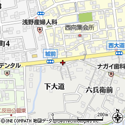 愛知県尾張旭市城前町上大道周辺の地図