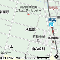 愛知県愛西市渕高町（八畝割）周辺の地図