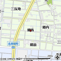 愛知県稲沢市北麻績町郷西周辺の地図