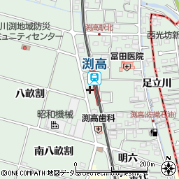 愛知県愛西市渕高町八畝割14周辺の地図