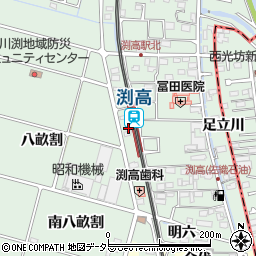 愛知県愛西市渕高町八畝割13周辺の地図