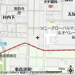 愛知県稲沢市大矢町茨島周辺の地図