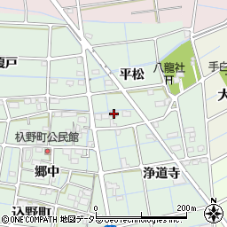 愛知県稲沢市込野町平松周辺の地図