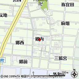 愛知県稲沢市北麻績町郷内周辺の地図