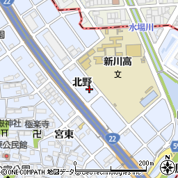 愛知県清須市阿原北野周辺の地図