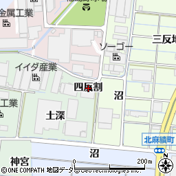 愛知県稲沢市目比町四反割周辺の地図