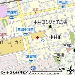愛知県尾張旭市三郷町中井田周辺の地図