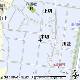 愛知県愛西市元赤目町周辺の地図