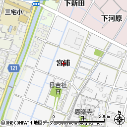 愛知県稲沢市坂田町宮浦周辺の地図