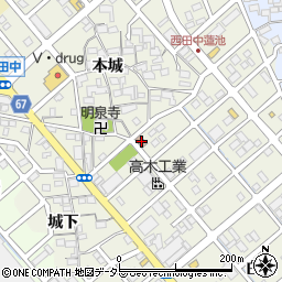 西田中公民館周辺の地図