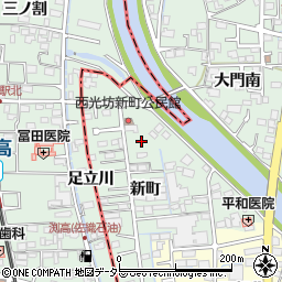 愛知県稲沢市平和町西光坊新町周辺の地図