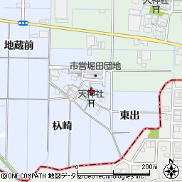 愛知県稲沢市堀田町浦周辺の地図