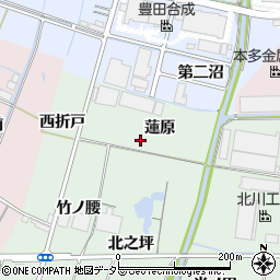 愛知県稲沢市目比町蓮原周辺の地図