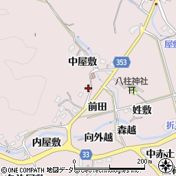 愛知県豊田市折平町中屋敷周辺の地図