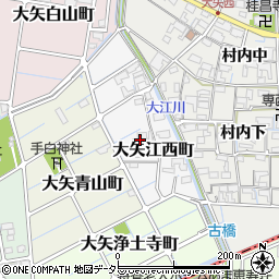 愛知県稲沢市大矢江西町周辺の地図