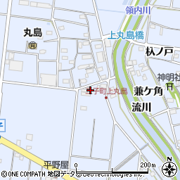 愛知県愛西市二子町上丸島187周辺の地図